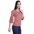 thumbnail image 3 of Moomaya Printed Ruffle Shirt Women Party Top Short T-Shirt Top Summer Clothing, 3 of 4