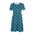 thumbnail image 4 of Weiqiqre Robes pour Femmes Été Décontractées à Manches Courtes Col Ras du Cou Robes T-Shirt Amples Évasées Mini avec Poches, 4 of 5