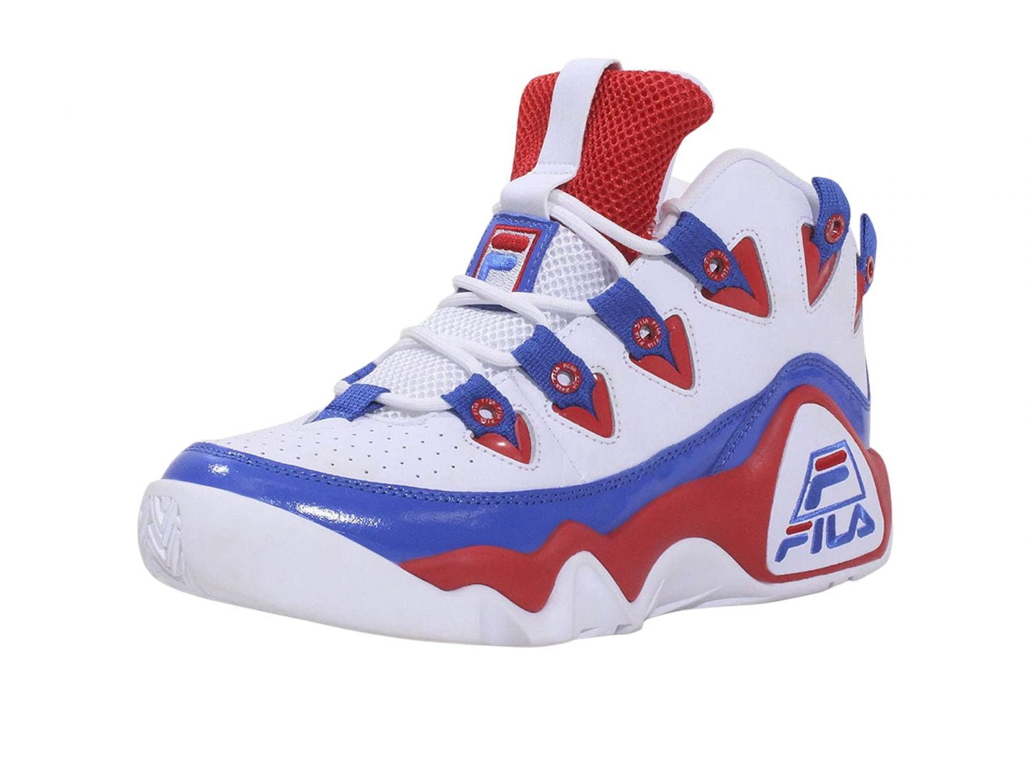 Fila Men's Grant-Hill-1 Sneakers High Top Shoes Wht/Fred/Prbl Sz