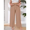 thumbnail image 3 of Showmall Women's Plus Size High Waisted Palazzo Pants with Adjustable Belt, Peach Puff, 3X, 3 of 9