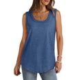 thumbnail image 1 of AherBiu Camisole pour Femmes Été Sans Manches Col Rond Décontractée Ample Couleur Unie Basique Camis T-Shirts, 1 of 7