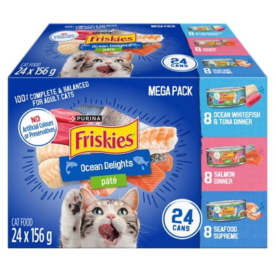 Friskies Pâté Ocean Delights Variety Pack, Wet Cat Food 156 g x 24