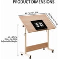 thumbnail image 4 of Royalbelle Adjustable Height Standing Desk,Foldable Mobile Stand Up with Wheels Small Rolling Computer Desk Laptop Portable Computer Workstations for Home Office,White Maple, 4 of 7