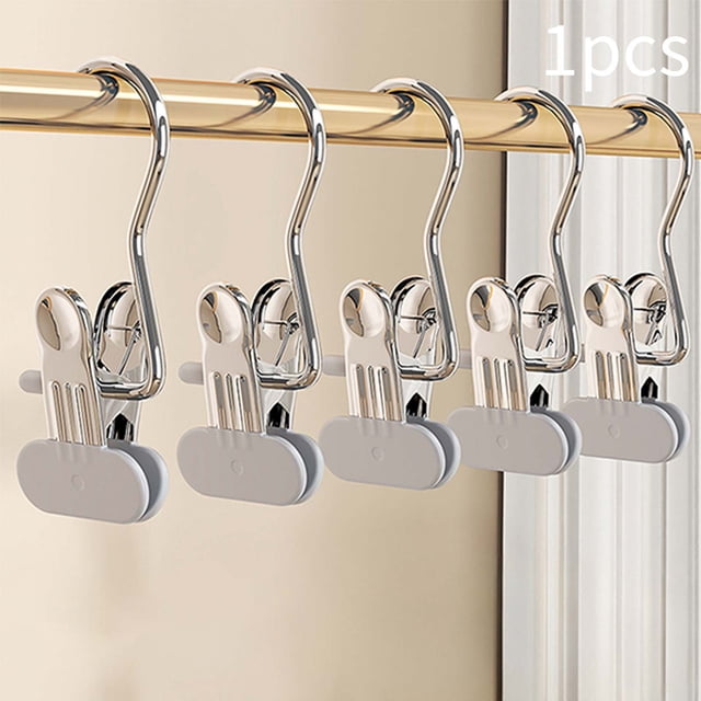 EGNMCR Storage Bins, Storage Containers Soft Rubber Coated Pants Hangers Clips Stainless Steel Multipurpose Closets Organizer Antiskid No Traced Clip For Skirts Jeans Stainless steel clips