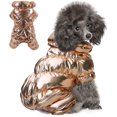 thumbnail image 1 of Reflective Cozy Waterproof Windproof Dog Snowsuit Cute Warm Fleece Padded Cold Weather Pet Clothes - Champagne Four-leg Style,XL, 1 of 7
