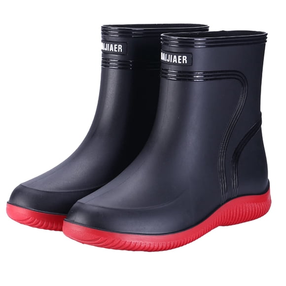 Men's Rain Boots, Comfy Non Slip Solid Waterproof Durable Shoes for Men's Outdoor Activities Shoes for Men Boys