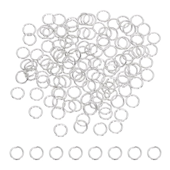 Uxcell 200 Pcs Open Jump Rings, 6mm Split Metal O Ring 0.7mm Thick Keychains Connector Ring for Jewelry Making DIY Necklaces Bracelet Earrings Craft Making, White Silver