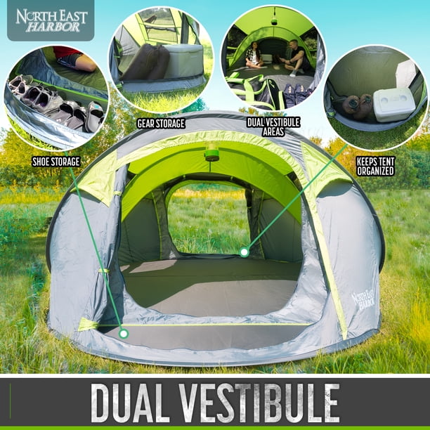 4 Person Easy Pop Up Tent Water-Resistant Lightweight Portable