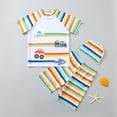 thumbnail image 2 of MIASHUI Boys Swimsuit Sets Rash Guard Short Sleeve Shirt Trunks Shorts with Hat Bathing Suit,Orange,2-3 Years, 2 of 9