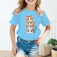 thumbnail image 2 of Carry Camisole Fille Haut à Volants Enfant Filles Mignon Graphique Col Rond Manches Courtes Tee Été Décontracté T-Shirt, 2 of 5