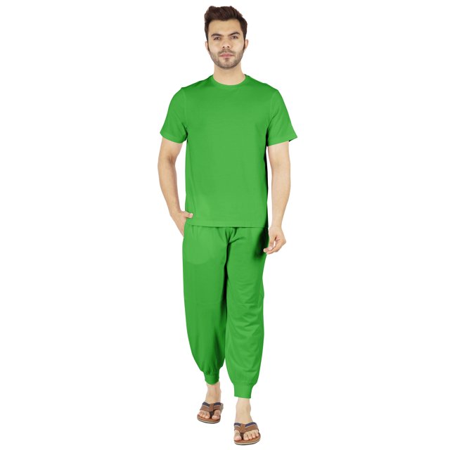 Inkmeso Ensemble de Pyjama Uni pour Hommes, Manches Courtes, Vêtement de Nuit à Col Rond, Ensemble de Pj