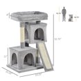 thumbnail image 2 of CoSoTower Plush Cat Tree Tower Activity Center with Sisal Scratching Post Scratching Board Perch Condo, Light Grey, 2 of 7