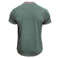 thumbnail image 4 of Penkiiy T-Shirt pour Homme à Manches Courtes, Décontracté, Mode, Col Rond, Chandail, Boutons, Blouse, L Vert, 4 of 7