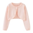 thumbnail image 1 of Dagugfen Toddler Baby Girls Clothes Cardigan Button Ruffle Comfy Casual Sweet Solid Color Cropped Jackets 1.5-14 Years, 1 of 8
