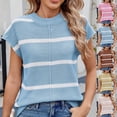 thumbnail image 1 of Sentmoon Chandail Sans Manches à Col Rond, Tricoté, Chandails pour Femmes, Surdimensionné, à Rayures, Ample, Respirant, Mode d'Automne pour Femmes 2025, Tendance, Hiver, pour les Matins d'Hiver Frisquets S, 1 of 8