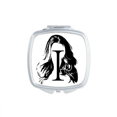 thumbnail image 1 of Woman I Hairstyle Part Art Deco Fashion Mirror Portable Compact Pocket Makeup Double Sided Glass, 1 of 3