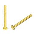 thumbnail image 1 of Unique Bargains Brass Hex Bolts, 1/4-20x2-1/4' 2 Pack Fully Thread Grade 4.8 Machine Screws, 1 of 4