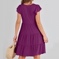thumbnail image 4 of Jusqu'à 65 % de Rabais! Robes d'Été Mode pour Femmes 2024 Grande Taille Couleur Unie Robe à Manches Courtes, 4 of 9