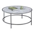 thumbnail image 2 of Convenience Concepts Gold Coast Table Basse Ronde en Faux Marbre avec Cadre Métallique Robuste, Blanc, 2 of 4