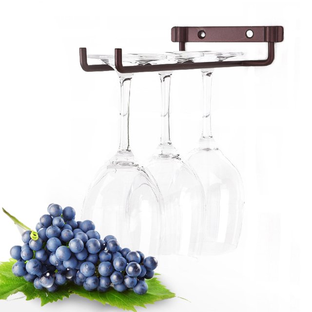 Durable Wine Cup Shelves, Iron Bottles Rack, Corrosion-resistant For Kitchen Home Matte Copper