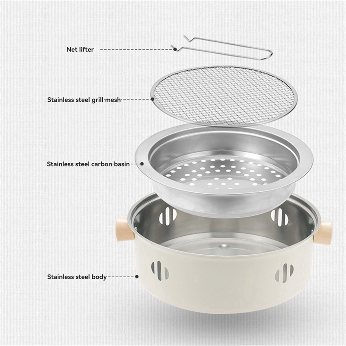 Outdoor Camping Barbecue Grill BBQ Stove Multifunction Home Charcoal BBQ Grill with Grill Round Non-Stick Barbecue Stove,1 x Outdoor camping barbecue grill