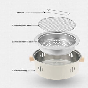 Outdoor Camping Barbecue Grill BBQ Stove Multifunction Home Charcoal BBQ Grill with Grill Round Non-Stick Barbecue Stove,1 x Outdoor camping barbecue grill