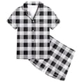 thumbnail image 1 of WEAIXIMIUNG Kids Boys And Girls Pattern Printed Short Sleeve Button Down Pajamas Shorts Set Sleepwear Outfits 6-7 Years, 1 of 4