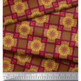 thumbnail image 2 of Soimoi Rayon Fabric Check & Mandala Decorative Print Fabric by the Yard 42 Inch Wide, 2 of 3