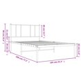 thumbnail image 4 of vidaXL Metal Bed Frame with Headboard White 100x190 cm, 4 of 5