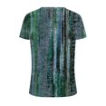 thumbnail image 4 of EQWLJWE Hauts pour Femmes 2023 Été Mode Femme Été Aguichant Plissé Imprimé Régulier Femme Manches Courtes Col Rond Bouton Haut Hauts pour Femmes Liquidation, 4 of 5