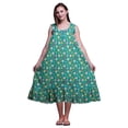 thumbnail image 1 of Bimba Chemises de Nuit en Coton Bleu Sarcelle à Pois/cœur et Imprimés Artistiques pour Femmes, Robe Sans Manches, Tenue de Nuit, Robe Maxi X-Small, 1 of 6