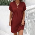 thumbnail image 2 of UPPADA Robe Midi d'Été pour Femme à Manches Courtes, à Volants, Imprimé Floral, Robe Soleil à Col en V Profond, Taille Haute, Courte et Fluide, Robe Maxi, Décontractée, Vacances, Robes Soleil, Robe Soleil Grande Taille Rouge, G, 2 of 6