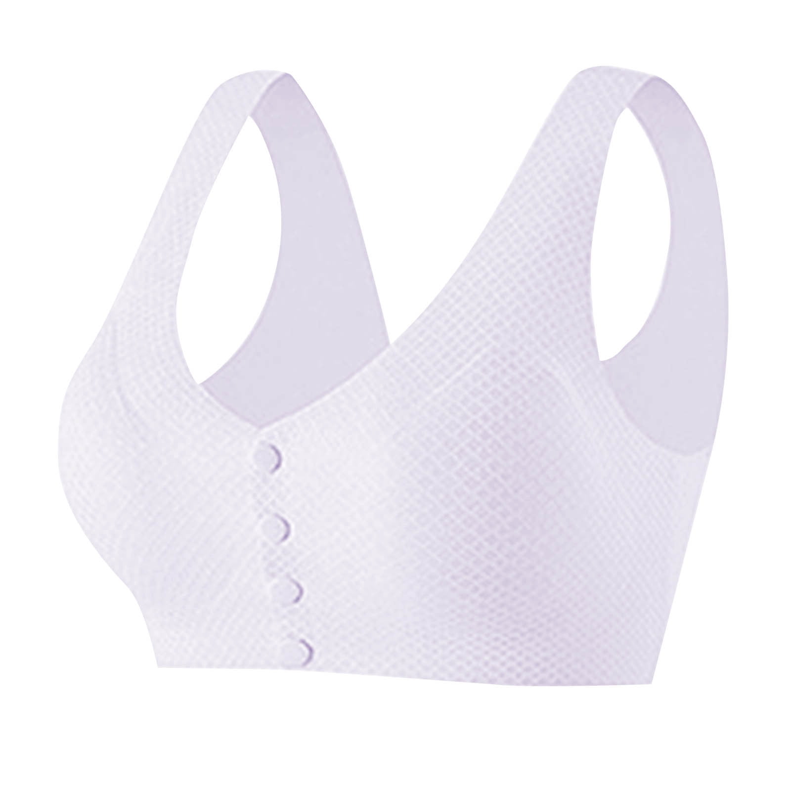 Yuzhih Womens Front Closure Everyday Bras Comfortable Wireless Bralettes V Neck Seamless Bra Wire Free Basic Bras