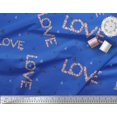 thumbnail image 2 of Soimoi Blue Poly Georgette Fabric Triangle & Floral Love Text Print Fabric by the Yard 52 Inch Wide, 2 of 3