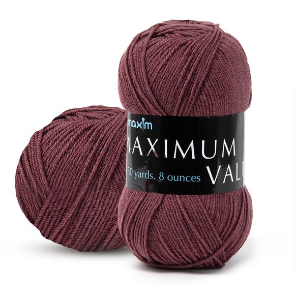 Mary Maxim Valeur Maximale Fil Acrylique Rose pour Crochet, Tricot 474 Yds, Rose Foncé