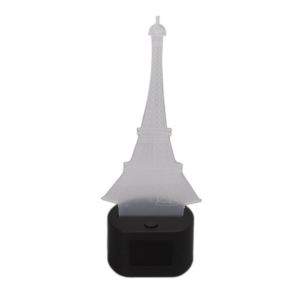 Acrylic Night Light, 9 Ringtones Multi Function Backlight Eiffel Tower 3D Lamp High Transparent Acrylic For Bedroom For Office