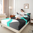 thumbnail image 4 of Erosebridal Cyab Black Geometic King Sheet Sets,Abstract Geometry Bedding King Size,Circle Round Bed Sheets Set King Size,Lightweight Room Decor,4-Piece, 4 of 7