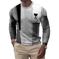 thumbnail image 1 of MAWCLOS T-Shirts à Col Rond pour Hommes, Mode, Imprimé Géométrique, Style de Travail, K L, 1 of 2