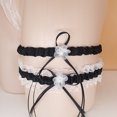 thumbnail image 4 of Wedding Bridal Legs Garter Set Bridal Garters Lace Belt Wine Red, 4 of 5