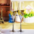 thumbnail image 2 of 2PCS Champagne Flute Creative Heart Decor Toasting Glass Champagne Glass, 2 of 10