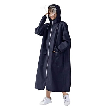 Yingyy Imperméable à Double Bord 2 Poches Unisexe Imperméable en EVA Poncho de Pluie Long Imperméable pour la Saison des Pluies et le Vélo