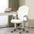 thumbnail image 2 of Vinsetto Chaise de Bureau Capitonnée avec Hauteur Réglable et Fonction d'Inclinaison Blanc, 2 of 10