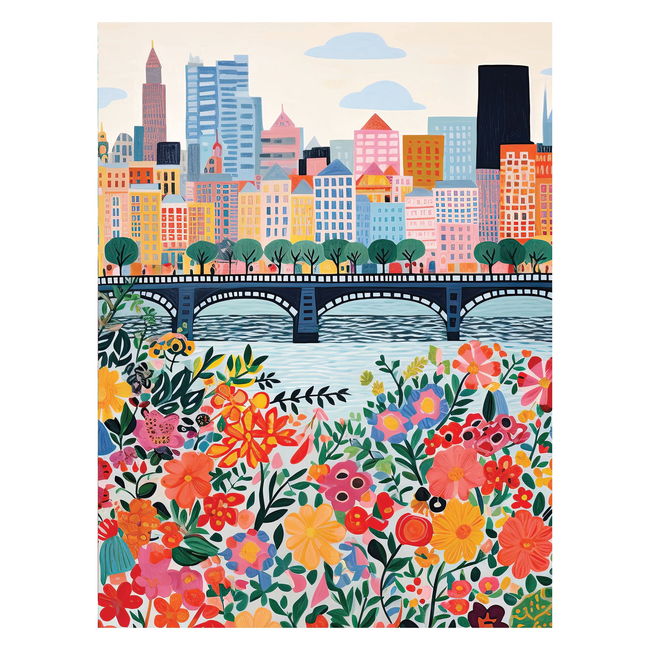 RoseArt - Vertical Visions 500-Piece - City Flowers- Adult Interlocking Puzzle
