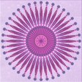 thumbnail image 1 of Ahgly Tapis d'Intérieur Lavable en Machine Carré Transitionnel Fleur Rose, 6 Pieds Carré, 1 of 7