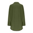 thumbnail image 3 of hotojiny Robe Chemise Boutonnée pour Femmes Coton Lin Manches Longues Roulées Tunique Robe Fente Latérale Couverture de Plage Blouse Hauts Robe d'Été, 3 of 5