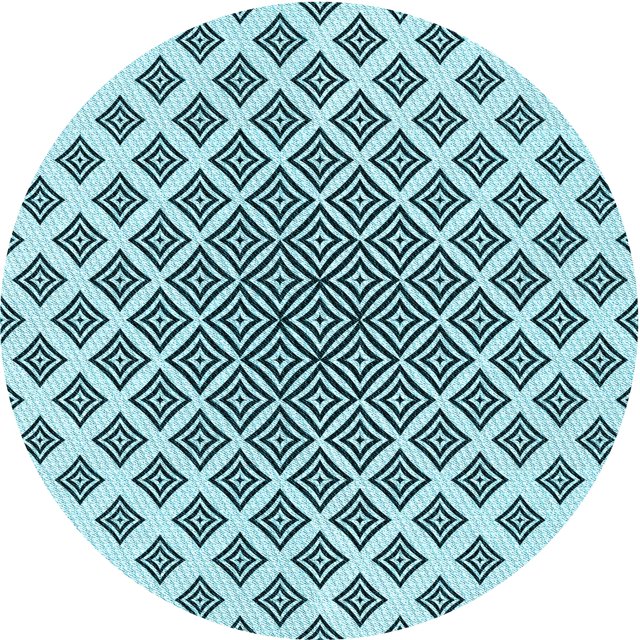 Ahgly Company Tapis d'Intérieur Lavable à la Machine, Carré, Transitionnel, Bleu Électrique, Tapis de Zone, 3 Pieds Carré
