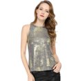 thumbnail image 2 of INSPIRE CHIC Junior's Metallic Shiny Tank Top Party Club A-Line Shimmer Camisole, 2 of 6