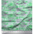 thumbnail image 1 of Soimoi Silk Fabric Human & Stamps Vintage Decor Fabric Printed Yard 42 Inch Wide, 1 of 3