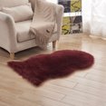 thumbnail image 2 of DOLITY 60x90cm Shaggy Soft Faux Sheepskin Area Rug Floor Carpet Mat - Red, 2 of 9