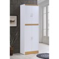thumbnail image 2 of Hodedah Dining Room Storage 4 Door Kitchen Pantry China Cabinet, White, 2 of 5